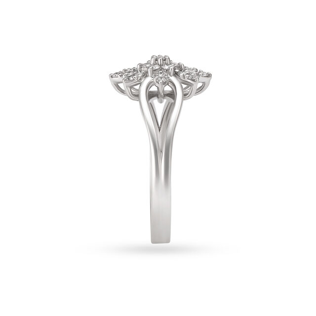 Majestic Floral White Platinum Finger Ring,,hi-res image number null