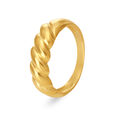 Traditional Twisted Gold Finger Ring,,hi-res image number null