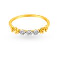 Triple Diamond Floral Finger Ring,,hi-res image number null