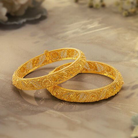 Gilded Bloom Gold Bangles