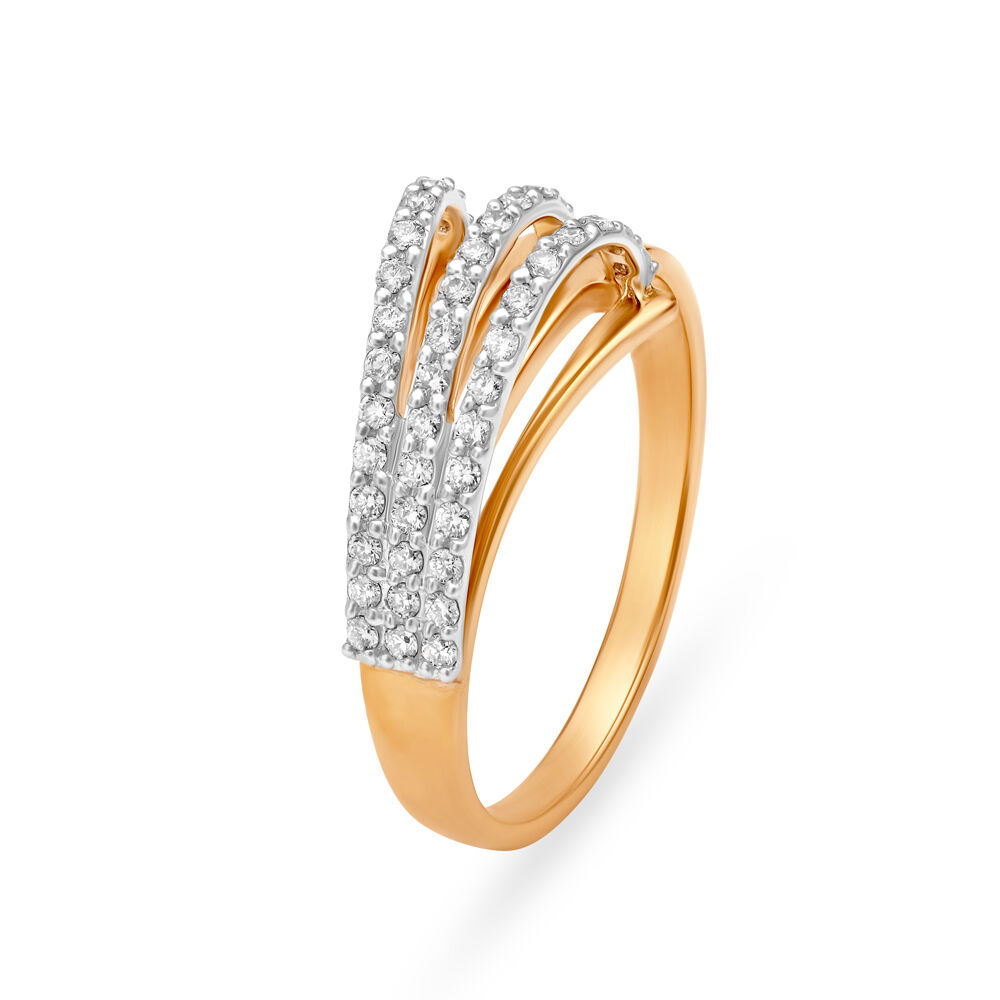 Enticing 18 Karat White And Rose Gold And Diamond Statement Ring