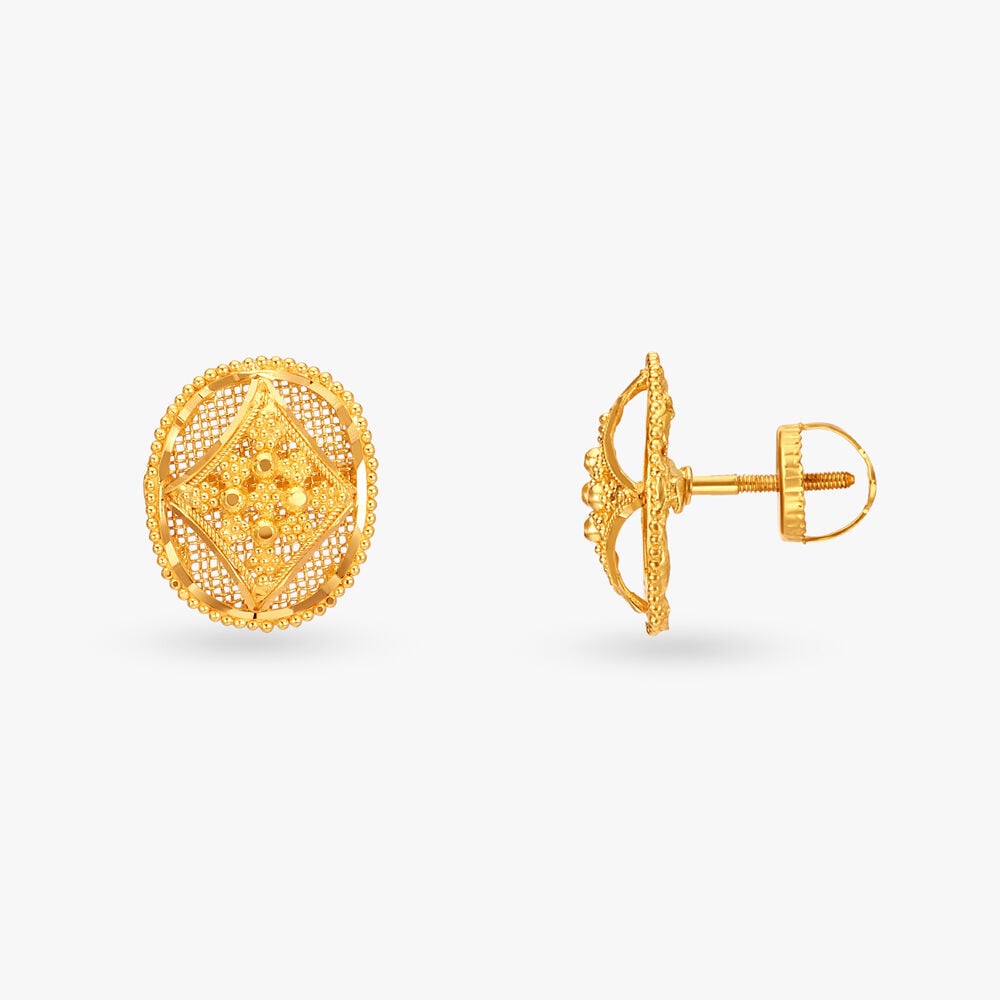Vintage Gold Pendant and Earrings Set