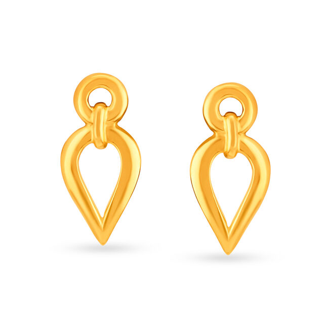 Alluring Teardrop Gold Stud Earrings