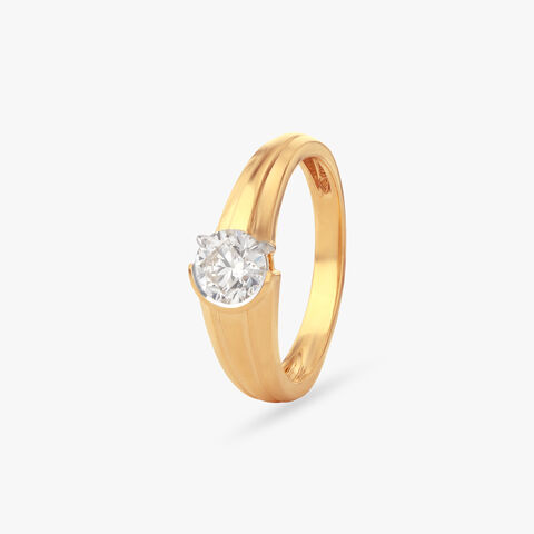 Threefold Poise Solitaire Ring