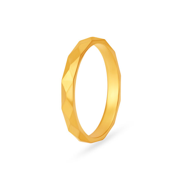 22 KT Yellow Gold Striking Abstract Finger Ring,,hi-res image number null