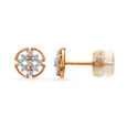 14KT Rose Gold Diamond Stud Earrings,,hi-res image number null