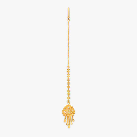Ornate Tassel Gold Maang Tikka
