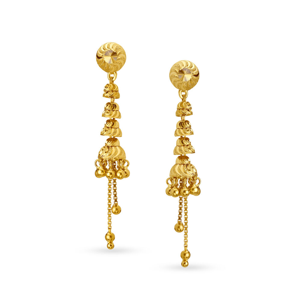 Traditional Fancy Graceful Gold Drop Earrings