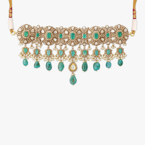 Verde Pearl Cascade Choker Set