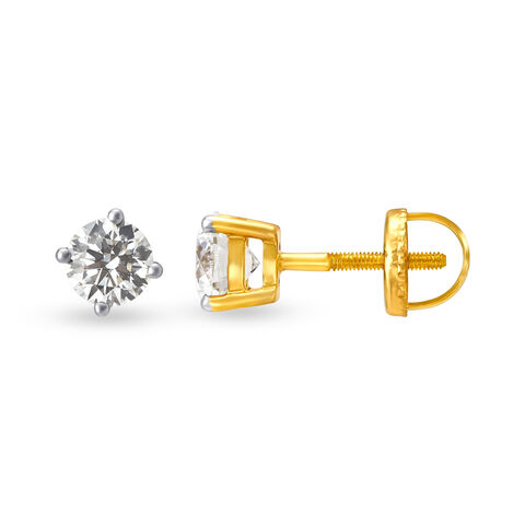 Radiant Glow Solitaire Stud Earrings