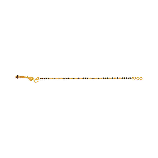 Delightful Black Bead Gold Bracelet