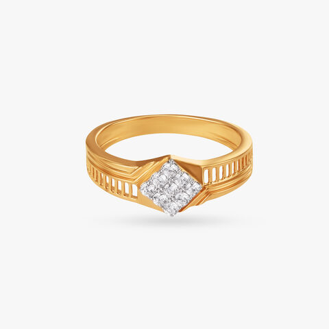 Angular Beam Diamond Finger Ring for Men