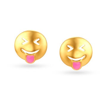 Smiley Emoticon Stud Earrings for Kids