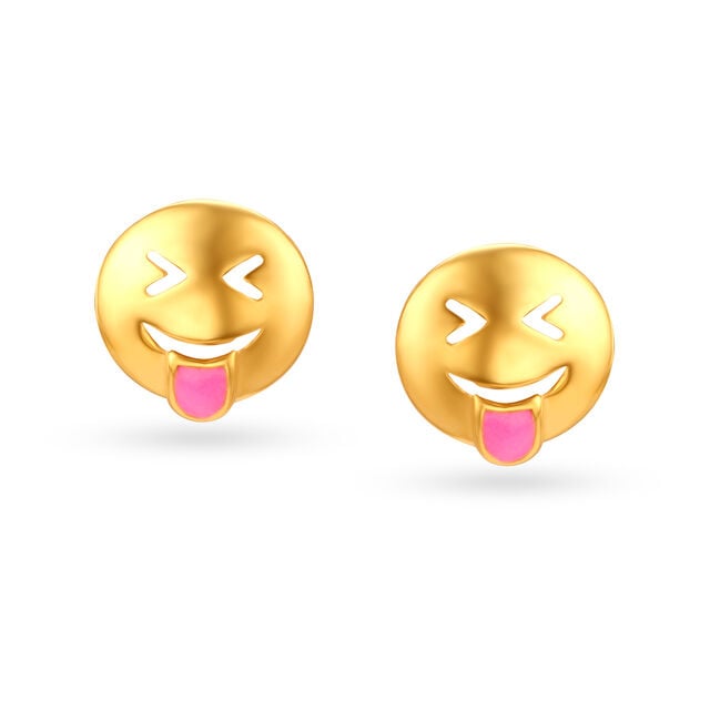 Smiley Emoticon Stud Earrings for Kids,,hi-res image number null