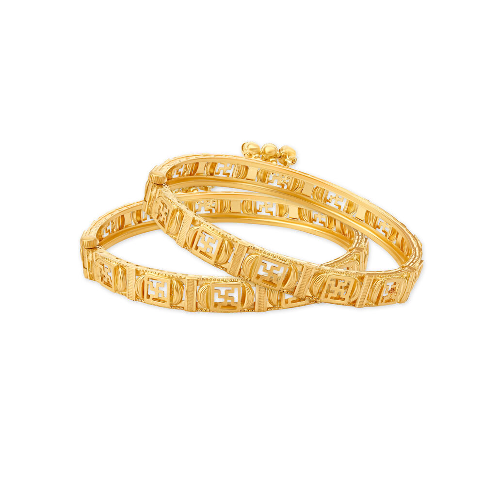 Stunning Swastika Gold Bangle