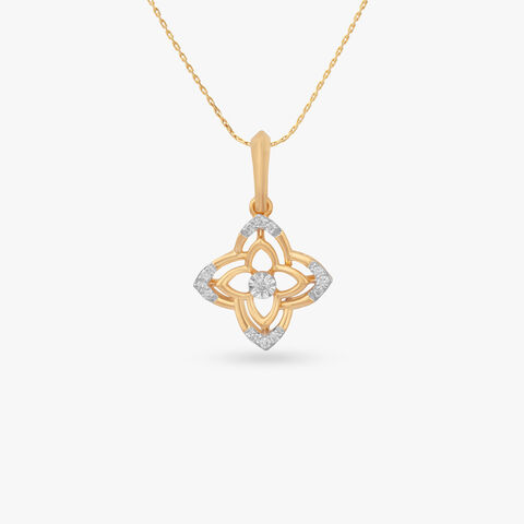 Floral Motif Diamond Pendant