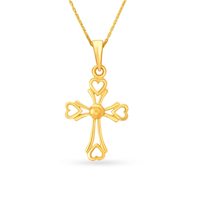 Gracious 22 Karat Gold Holy Cross Pendant,,hi-res image number null