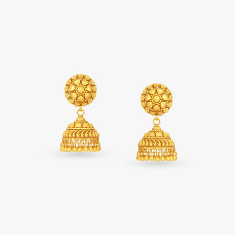 Feather-Coil Jhumka Earrings