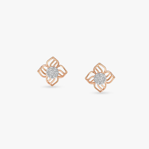 Petal Radiance Diamond Stud Earrings