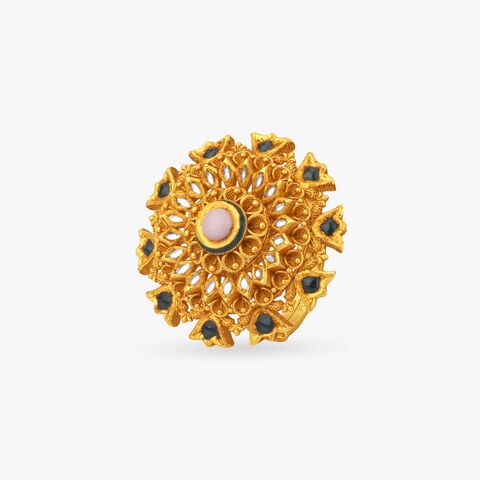 Sunburst Kundan Antique Ring