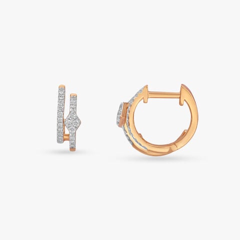 Twin Arc Diamond Hoop Earrings