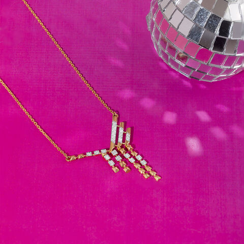 Disco Wave Gold & Diamond Necklace