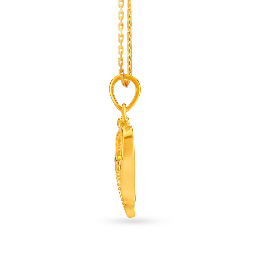 Adorable 22 Karat Yellow Gold Heart Pendant