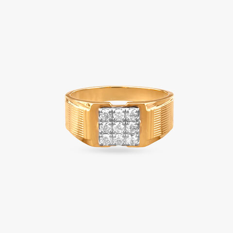 Gridlock Diamond Finger Ring For Men