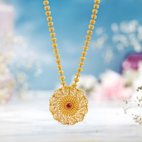 Radiant Gold Pendant with Chain