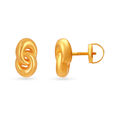 22 KT Yellow Gold Intertwined Stud Earrings,,hi-res image number null