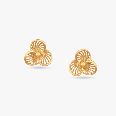 Trillium Radiance Gold Stud Earrings