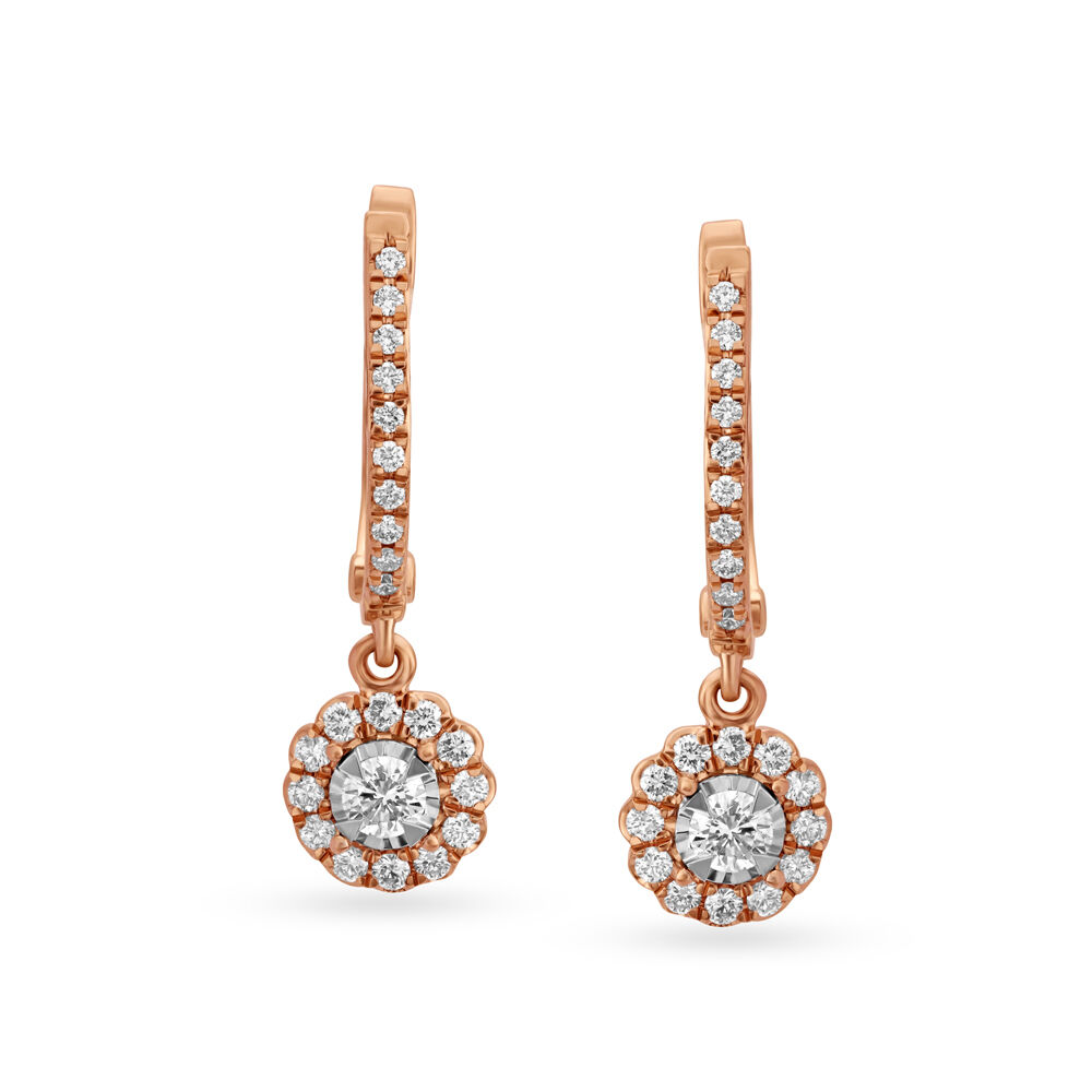 Tanishq earrings on sale rose gold