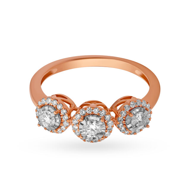 Beautiful 18 Karat White And Rose Gold And Diamond Statement Ring,,hi-res image number null