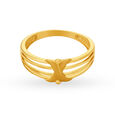 Stylish 22 Karat Yellow Gold Striped Finger Ring,,hi-res image number null