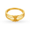 Stylish 22 Karat Yellow Gold Striped Finger Ring,,hi-res image number null