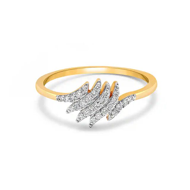 18kt Yellow Gold & Diamond Encrusted Finger Ring,,hi-res image number null