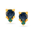 Fetching 18 Karat Yellow Gold Dual Stone Stud Earrings,,hi-res image number null