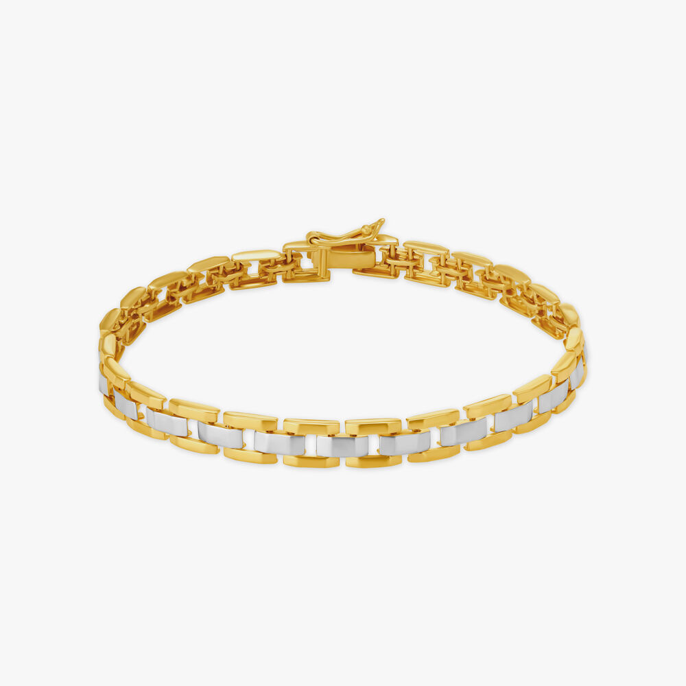 Brilliant Artsy Gold Link Bracelet for Men