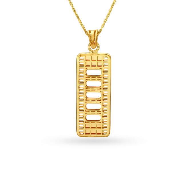 Attractive Laser Cut Gold Pendant For Men,,hi-res image number null