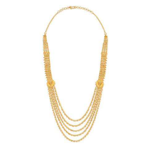 Refined Yellow Gold Five Strand Beaded Haaram