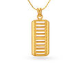 Stripe Cut Gold Pendant For Men,,hi-res image number null