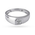 Edgy Geometric Platinum and Diamond Ring,,hi-res image number null