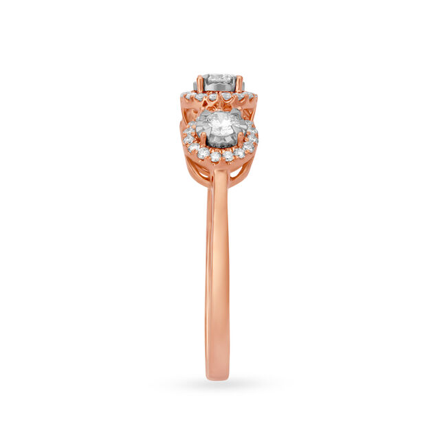 Beautiful 18 Karat White And Rose Gold And Diamond Statement Ring,,hi-res image number null