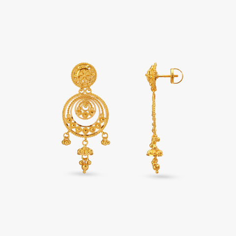 Majestic Swirl Gold Drop Earrings