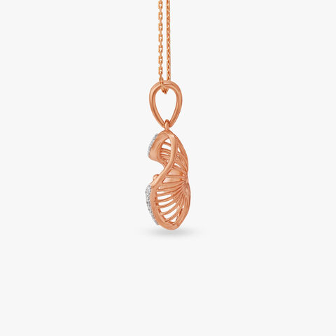 Radiant Shell Diamond Pendant