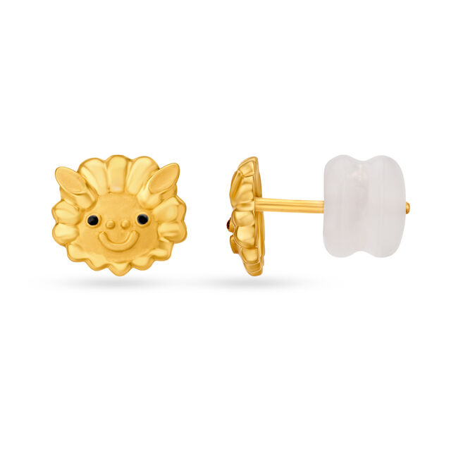 Sheep Face Gold Stud Earrings For Kids,,hi-res image number null