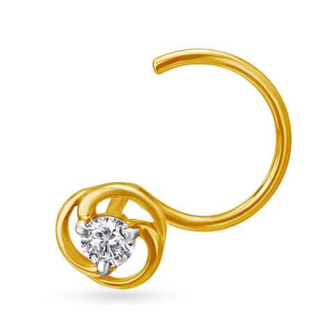 Rosy Diamond and Gold Nose Pin