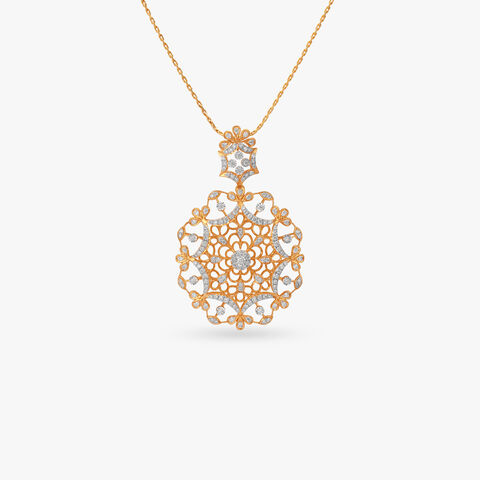 Sculpted Aura Diamond Pendant and Earrings set