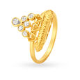 Striking 22 Karat Yellow Gold And Polki Diamond Ring,,hi-res image number null