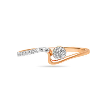 14Kt Rose Gold Sparkling Connections Diamond Finger Ring